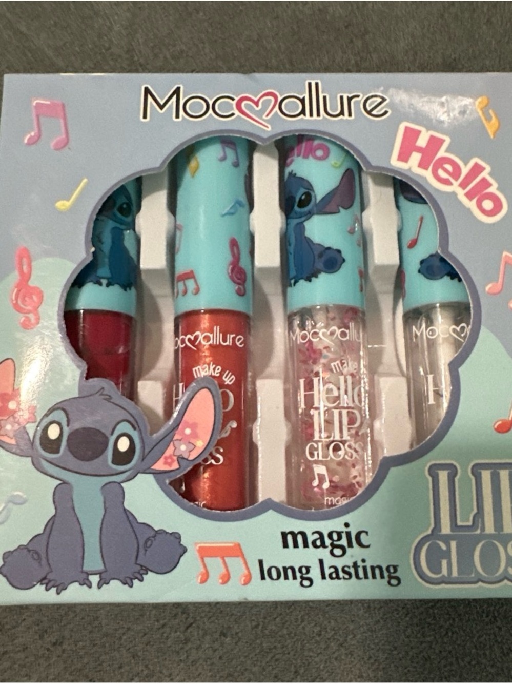 Hello stitch Lip Gloss Set - Blue Styled Caps